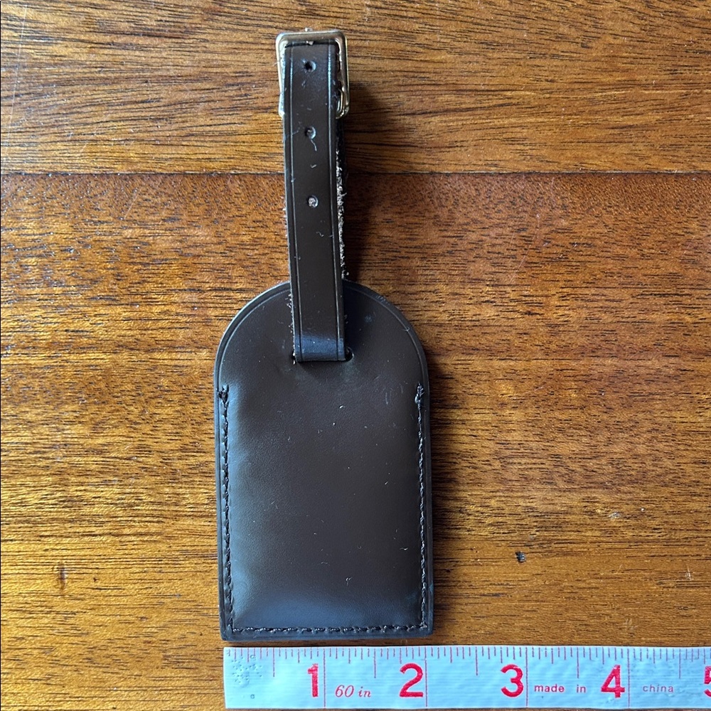 Louis Vuitton Leather Luggage Tag. Rare Find Damier Ebene 🧳★ - Picture 3 of 11